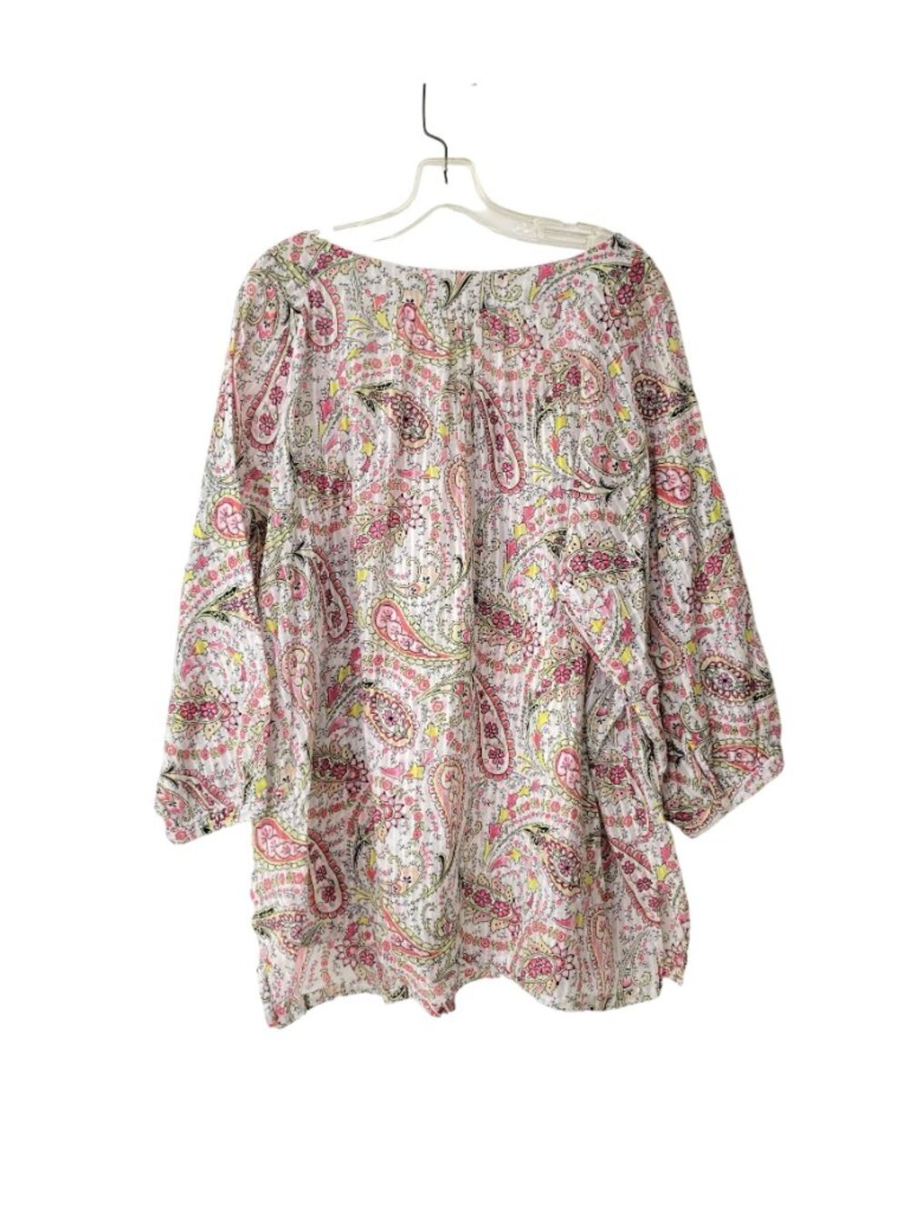 Sag Harbor Woman's 3X Floral Paisley Peasant Blouse - Picture 4 of 5